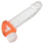 Alpha Liquid Silicone Tri-Ring Cock Ring – Orange - Image 3