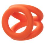 Alpha Liquid Silicone Tri-Ring Cock Ring – Orange - Image 5