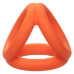 Alpha Liquid Silicone Tri-Ring Cock Ring – Orange - Image 6