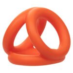Alpha Liquid Silicone Tri-Ring Cock Ring – Orange - Image 7