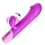 Clit Tapping Pulsing Rabbit Vibrator – Purple, Body-Safe Silicone, Rechargeable - Image 2