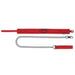 Amor Red Faux Leather Collar and Leash Set - Image 2