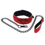 Amor Red Faux Leather Collar and Leash Set - Image 3