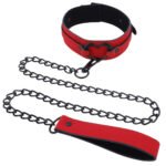Amor Red Faux Leather Collar and Leash Set - Image 4