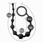 Anal Adventures - Platinum - Silicone 10 Anal Beads - Black - Image 2