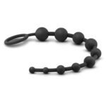 Anal Adventures - Platinum - Silicone 10 Anal Beads - Black - Image 3