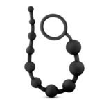 Anal Adventures - Platinum - Silicone 10 Anal Beads - Black - Image 5