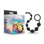 Anal Adventures - Platinum - Silicone 10 Anal Beads - Black - Image 6