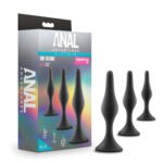 Anal Adventures Platinum - Silicone Beginner Plug Kit - Black - Image 6