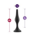 Anal Adventures Platinum - Silicone Beginner Plug - Medium - Black - Image 3