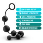 Anal Adventures - Platinum - Silicone Large Anal Beads - Black - Image 2