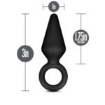 Anal Adventures Platinum Silicone Loop Plug Small Black - Image 2