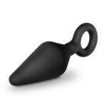 Anal Adventures Platinum Silicone Loop Plug Small Black - Image 4