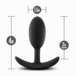 Anal Adventures - Platinum - Silicone Vibra Slim Plug -Medium - Black - Image 3