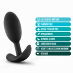 Anal Adventures - Platinum - Silicone Vibra Slim Plug -Medium - Black - Image 5