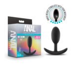 Anal Adventures - Platinum - Silicone Vibra Slim Plug -Medium - Black - Image 6