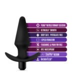 Anal Adventures Platinum - Silicone Vibrating Plug - Black - Image 4