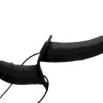 Power Pegger Silicone Vibrating Double Dildo With  Harness - Black