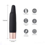 Aspen 15-Function Rechargeable Wireless Flickering Tip Vibrator – Black - Image 6