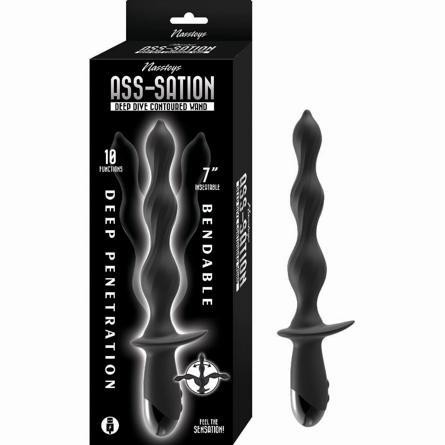 ass-sation-deep-dive-contoured-wand-black Ass-Sation Deep Dive Contoured Wand - Black - Image 1