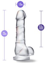 Blush B Yours Diamond Quartz Clear Phthalate-Free Dildo with Suction Cup Base - Image 2