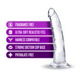 Blush B Yours Plus Lust N Thrust Clear TPE Dildo with Suction Cup Base - Image 4