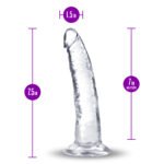 Blush B Yours Plus Lust N Thrust Clear TPE Dildo with Suction Cup Base - Image 5