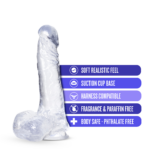 B Yours Plus Ram n' Jam Clear Dildo – TPE, Harness Compatible - Image 3