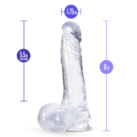 B Yours Plus Ram n' Jam Clear Dildo – TPE, Harness Compatible - Image 4