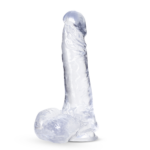 B Yours Plus Ram n' Jam Clear Dildo – TPE, Harness Compatible - Image 5