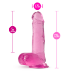 B Yours Plus Rock N Roll Pink TPE Dildo with Suction Cup Base - Image 3