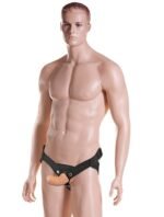 Everlaster Stud Adjustable Harness with Hollow Dildo – Beige - Image 3