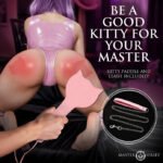 Kitty Bondage Set – Pink Vegan Leather with Collar, Cuffs, Leash, and Paddle - Image 3