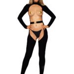 Bodystocking and Belt Dmnd - One Size - Black