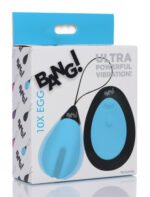 Bang 10x Silicone Vibrating Egg with Wireless Remote – Blue - Image 4