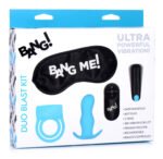 Bang Duo Blast Kit Rechargeable Vibrating Anal Plug and Cock Ring Set with Bullet Vibe – Blue - Image 6