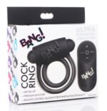 Bang - Silicone Cock Ring and Bullet With Remote Control - Black - Image 2
