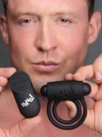 Bang - Silicone Cock Ring and Bullet With Remote Control - Black - Image 3