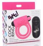 Bang - Silicone Cock Ring and Bullet With Remote Control - Pink - Image 2