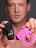 Bang - Silicone Cock Ring and Bullet With Remote Control - Pink - Image 3