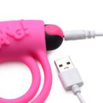 Bang - Silicone Cock Ring and Bullet With Remote Control - Pink - Image 4