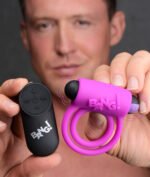 Bang - Silicone Cock Ring and Bullet With Remote Control - Purple - Image 3