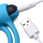 Bang - Silicone Cockring and Bullet With Remote Control - Blue - Image 4