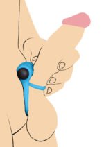 Bang - Silicone Cockring and Bullet With Remote Control - Blue - Image 5
