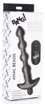 Bang - Vibrating Silicone Anal Beads and Remote Black - Image 4