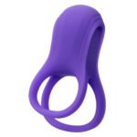 Basic Essentials Rechargeable Dual Support Vibrating Cock Ring – Purple - Image 3