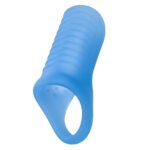 Basic Essentials Liquid Silicone Cock Ring – Blue - Image 3