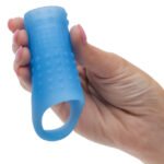 Basic Essentials Liquid Silicone Cock Ring – Blue - Image 4