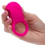 Basic Essentials Rechargeable Ridge Rider Vibrating Cock Ring – Pink - Image 4