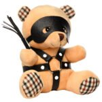 BDSM Teddy Bear Plush with Faux Leather Harness and Accessories – Peach - Image 4